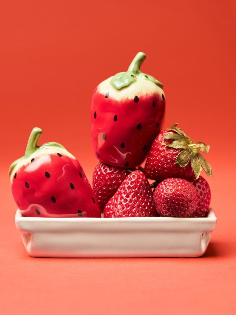 Anthropologie Foster Icon strawberry Salt and Pepper Shakers‎